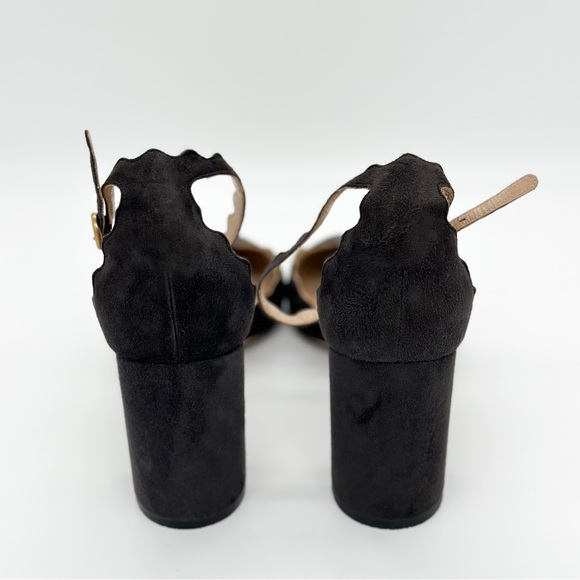 CHLOÉ Lauren Black suede leather scallop-edged d'Orsay pumps - Picture 4 of 8